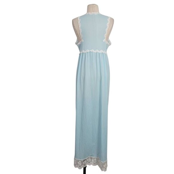 Vintage Van Raalte Pastel Blue Nylon Full Slip Dress Sz 36 Lace Trim Coquette - Picture 4 of 9